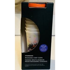 Starbucks Halloween Fall 2022 Reusable Glow In The Dark Hot Cups Limited 6 Cups